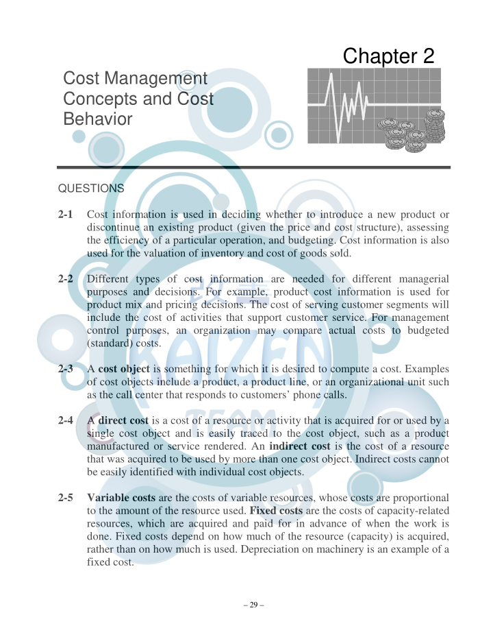 questions 2 1 cost information is used in deciding