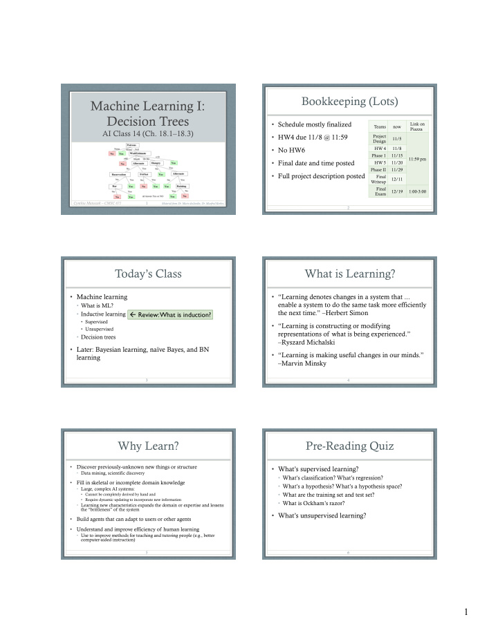 machine learning i decision trees
