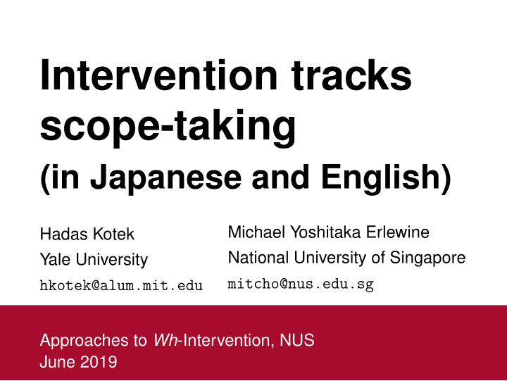 intervention tracks scope taking