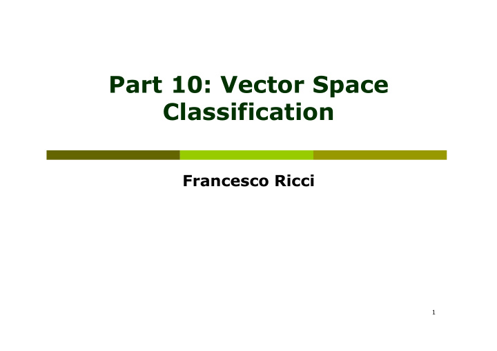 part 10 vector space classification