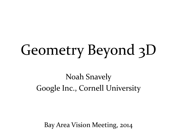 geometry beyond 3d