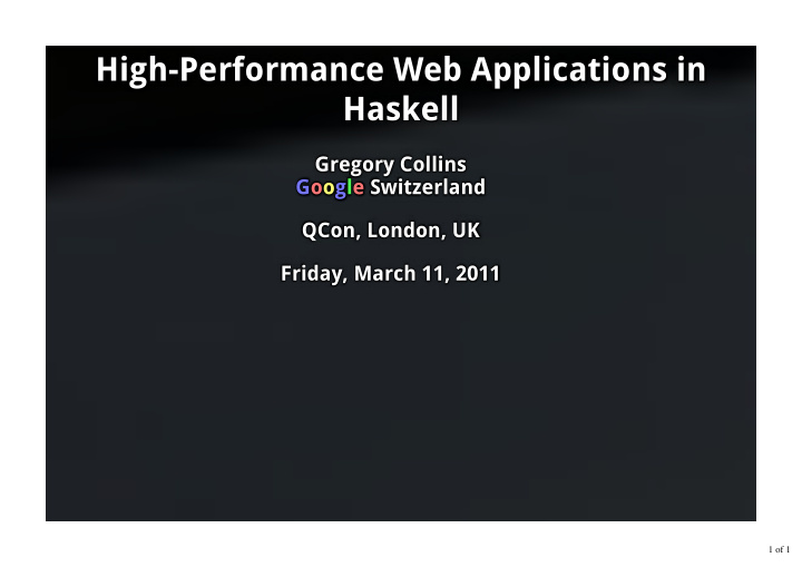 high performance web applications in haskell