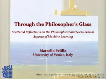 Through the Philosophers Glass  Scattered Reflections on the Philosophical and Socio-ethical