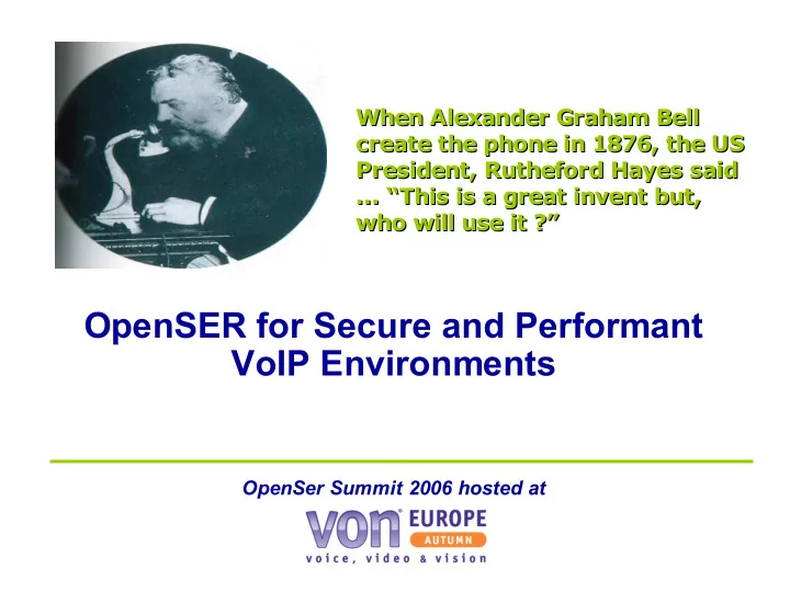 openser for secure and performant voip environments
