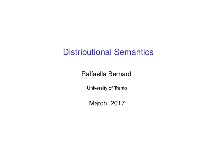 distributional semantics