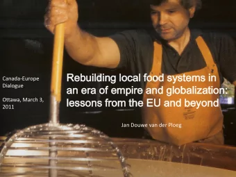 Reb  ebui  uild  ldin  ing  g lo  local  al fo  food  od syste  stems  ms in  in  Canada-Europe  an