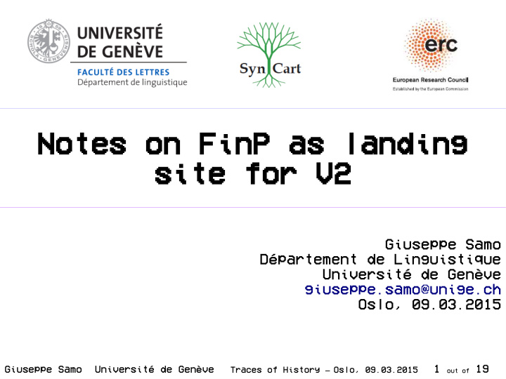 notes es on fi finp as s landin ing site for v2