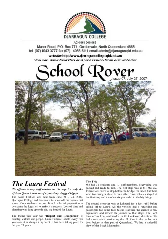 The Laura Festival  The Trip  We had 32 students and 17 staff members. Everything was  packed and