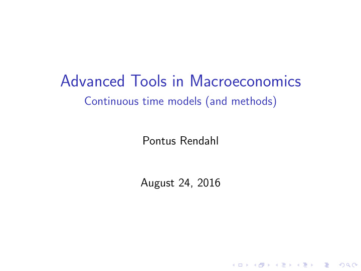 advanced tools in macroeconomics