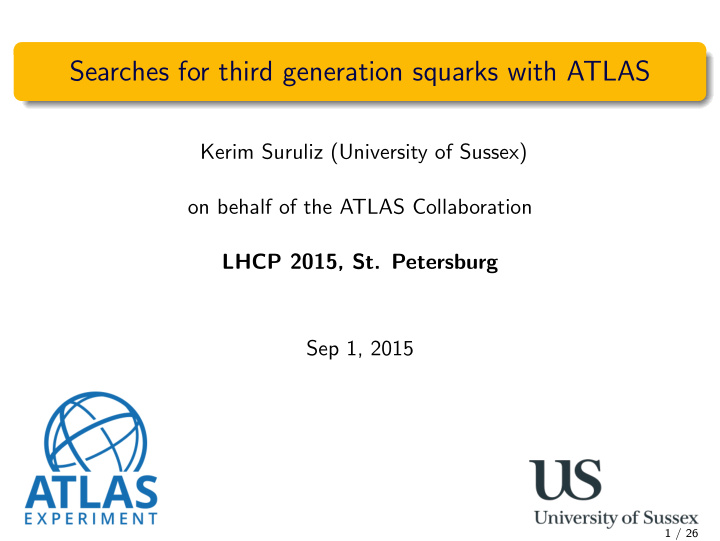 searches for third generation squarks with atlas