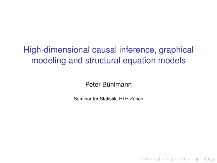high dimensional causal inference graphical modeling and