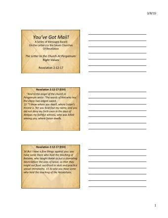 Youve  Got  Mail!    A  Series  of  Messages  Based    On  the