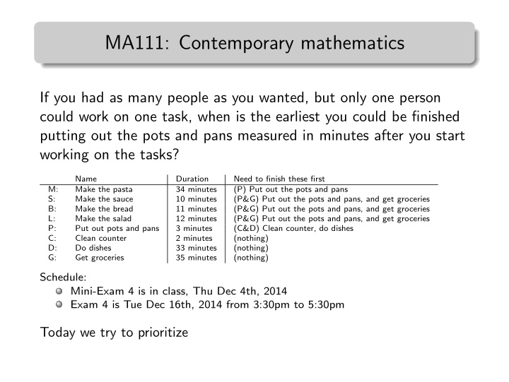 ma111 contemporary mathematics