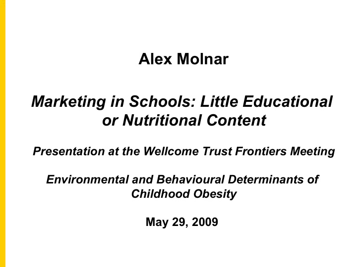 marketing in schools little educational or nutritional