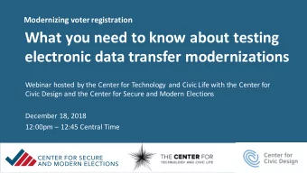 What you need to know about testing  electronic data transfer modernizations  Webinar hosted by the
