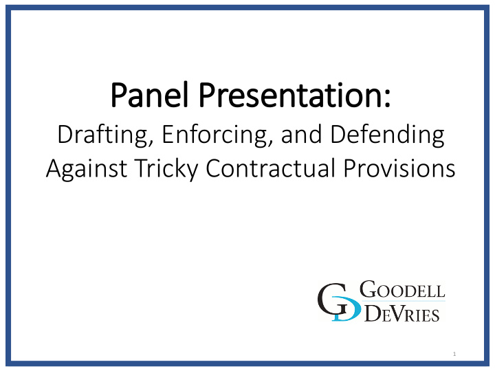 panel presentation