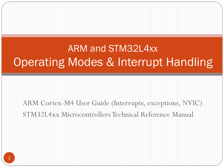 operating modes interrupt handling