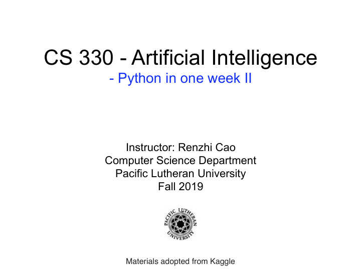 cs 330 artificial intelligence