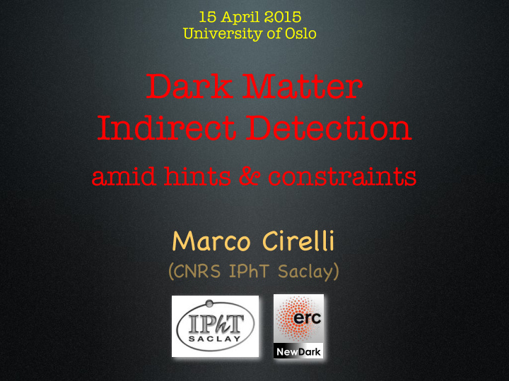 dark matter indirect detection