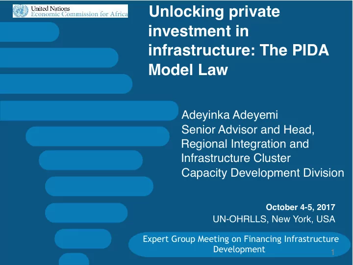 unlocking private investment in infrastructure the pida