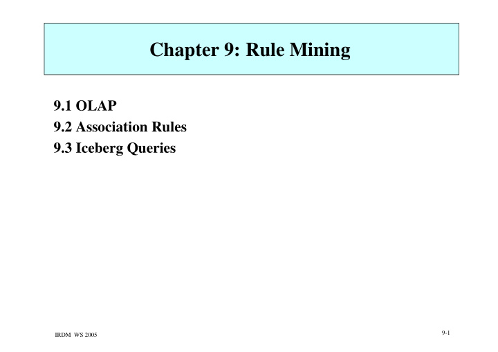 chapter 9 rule mining