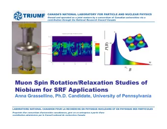 Muon Spin Rotation/Relaxation Studies of Niobium for SRF Applications  Anna Grassellino, Ph.D.