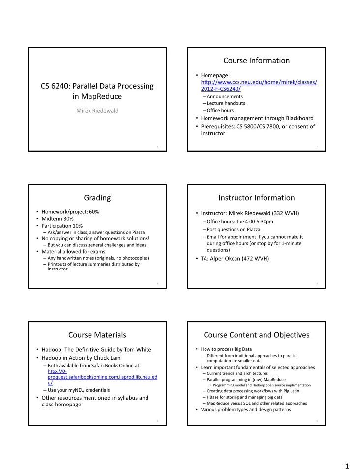 course information