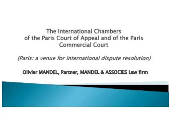 Ol  Olivi  vier MANDE  DEL, Partner, MANDE  DEL &amp; ASSOC  OCIES Law firm  m  An al ernative