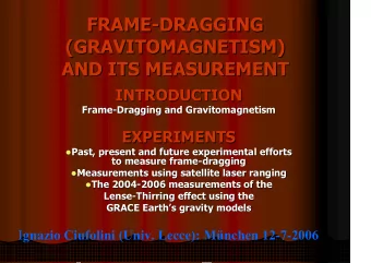 AND ITS MEASUREMENT  AND ITS MEASUREMENT  INTRODUCTION  INTRODUCTION  Frame-  -Dragging  Dragging