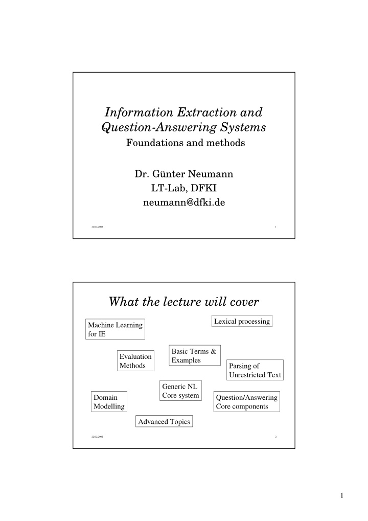 information extraction and question answering systems