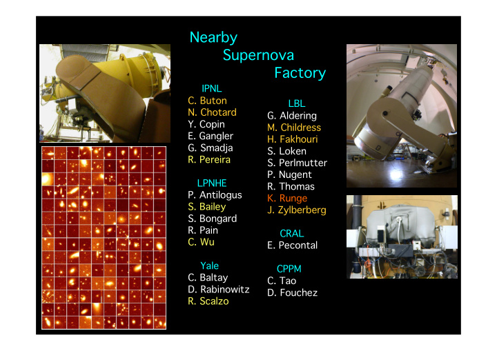 nearby supernova factory