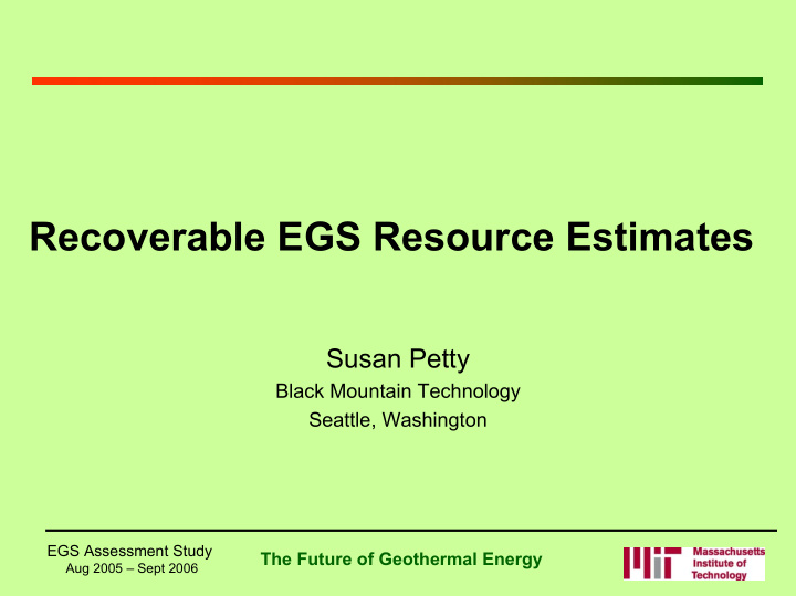 recoverable egs resource estimates