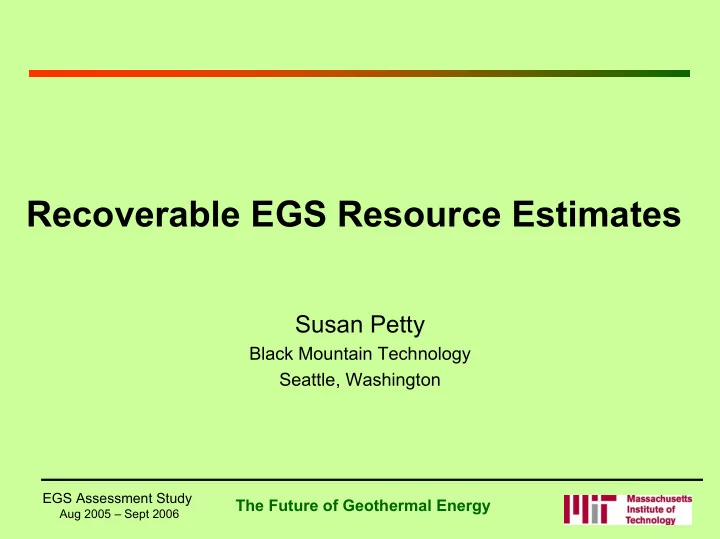recoverable egs resource estimates