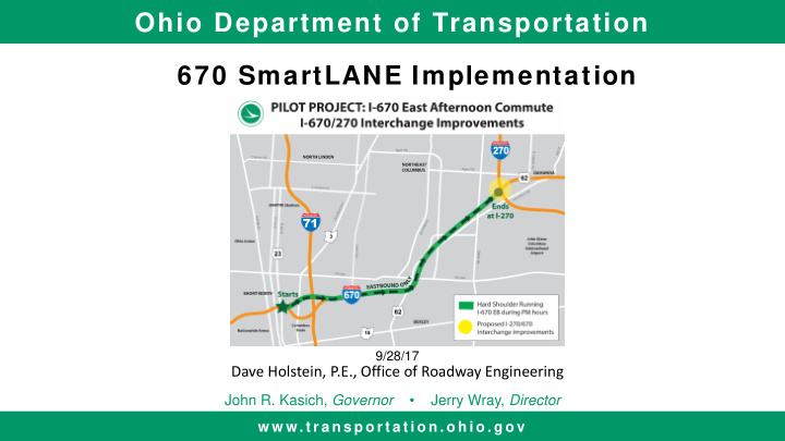 ohio department of transportation 670 smartlane