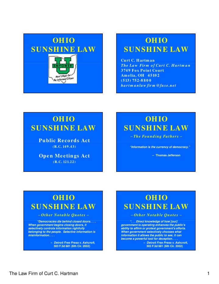 ohio ohio sunshine law sunshine law