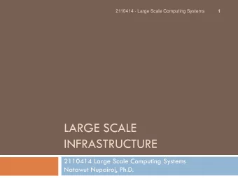 INFRASTRUCTURE  2110414 Large Scale Computing Systems  Natawut Nupairoj, Ph.D.  Outline  2