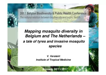 Mapping mosquito diversity in  Belgium and The Netherlands   a tale of tyres and invasive