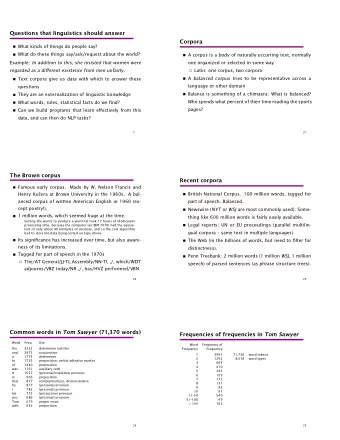 Frequencies of frequencies in Tom Sawyer  Word  Freq.  Use  Word  Frequency of  the  3332