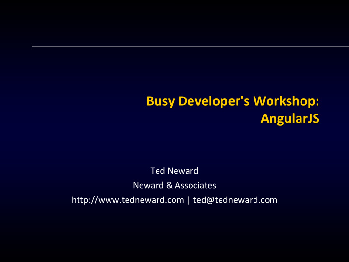 busy developer s workshop angularjs