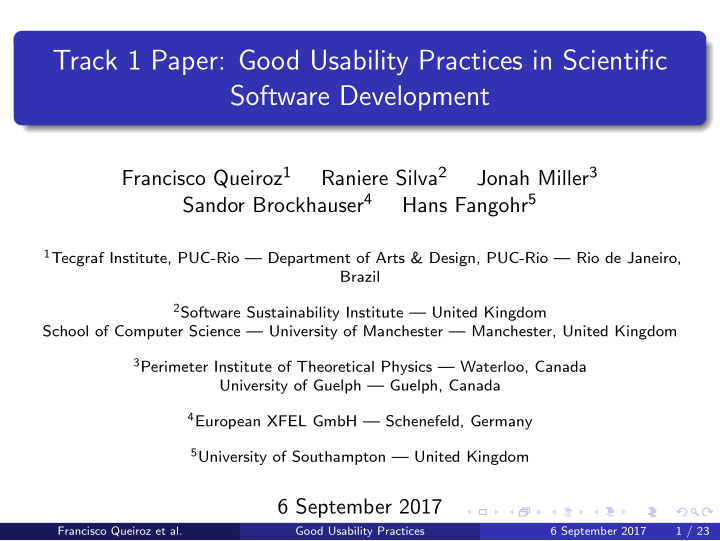track 1 paper good usability practices in scientific