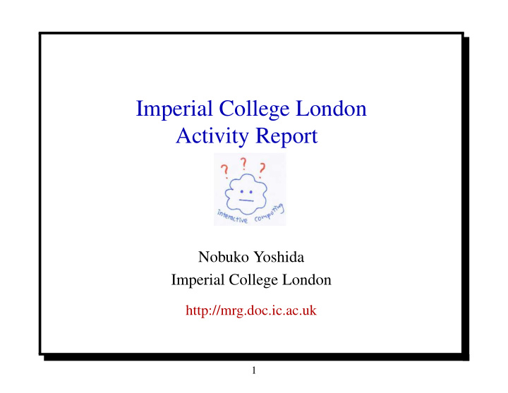 imperial college london activity report