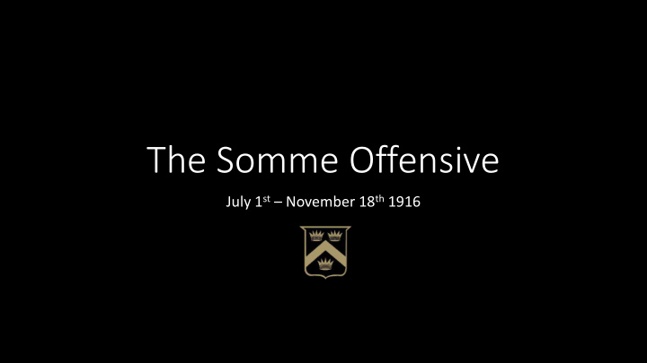the somme offensive