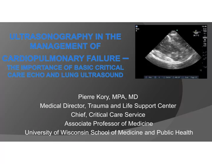 pierre kory mpa md medical director trauma and life