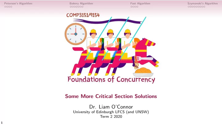 some more critical section solutions dr liam o connor