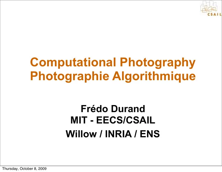 computational photography photographie algorithmique
