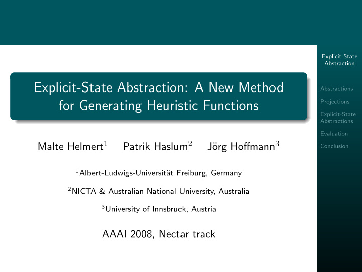 explicit state abstraction a new method