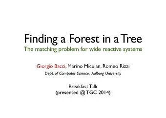 Finding a Forest in a Tree  The matching problem for wide reactive systems  Giorgio Bacci, Marino