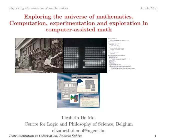 exploring the universe of mathematics computation