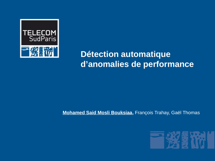 d tection automatique d anomalies de performance