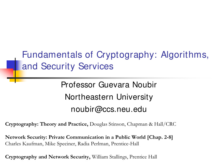 fundamentals of cryptography algorithms and security